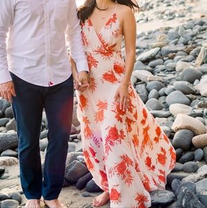 ASTR The Label Floral Ruffle Detail Maxi Dress